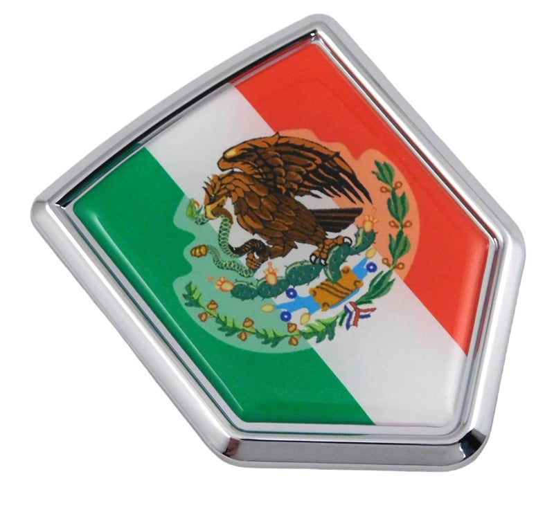 Car Chrome Decals Mexico Flag Mexican Emblem Chrome Car 3D Decal Sticker Car Chrome Decals Shield Shape - Image 5